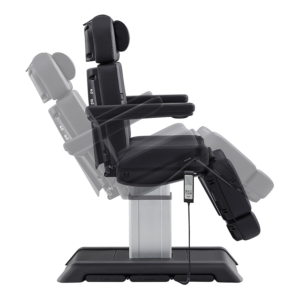 Sydney 4-Motors Esthetician Chair with adjustable headrest and armrests on a white background