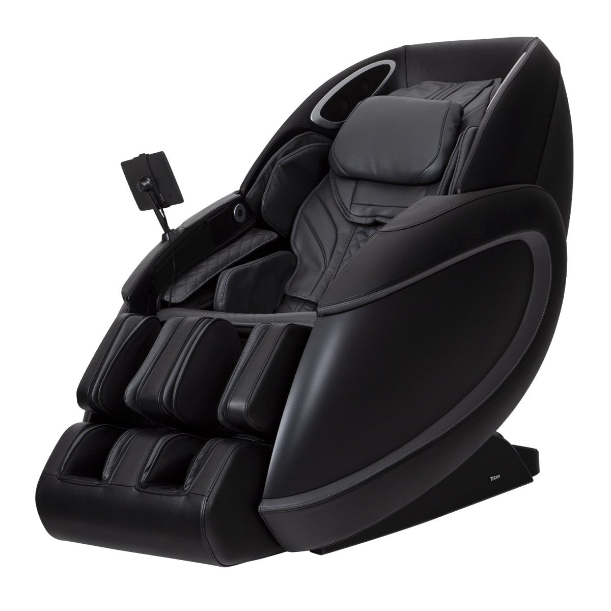 Black massage chair on a white background