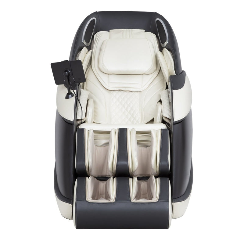Massage chair with taupe design on a white background