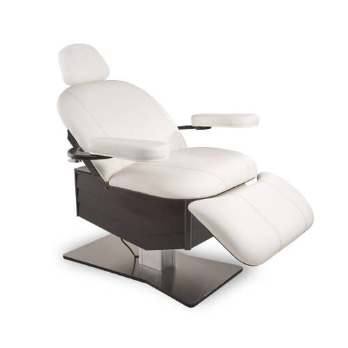 Living Earth Crafts Tribeca Medi-Spa Chair: reclining, adjustable armrests/headrest, metal base.