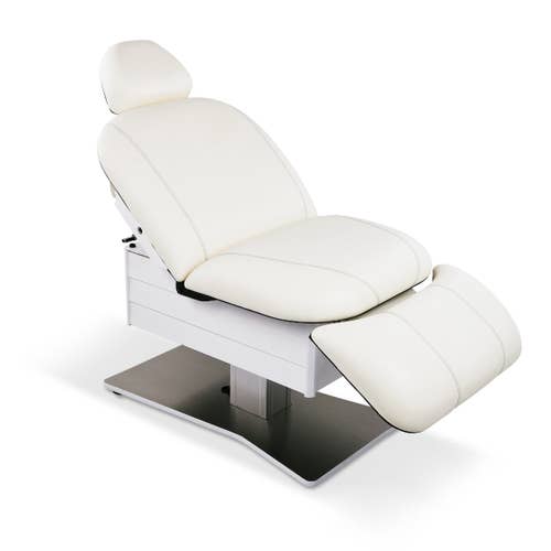 Living Earth Crafts Tribeca All-in-One Medi-Spa Chair with headrest, leg support, metal base.