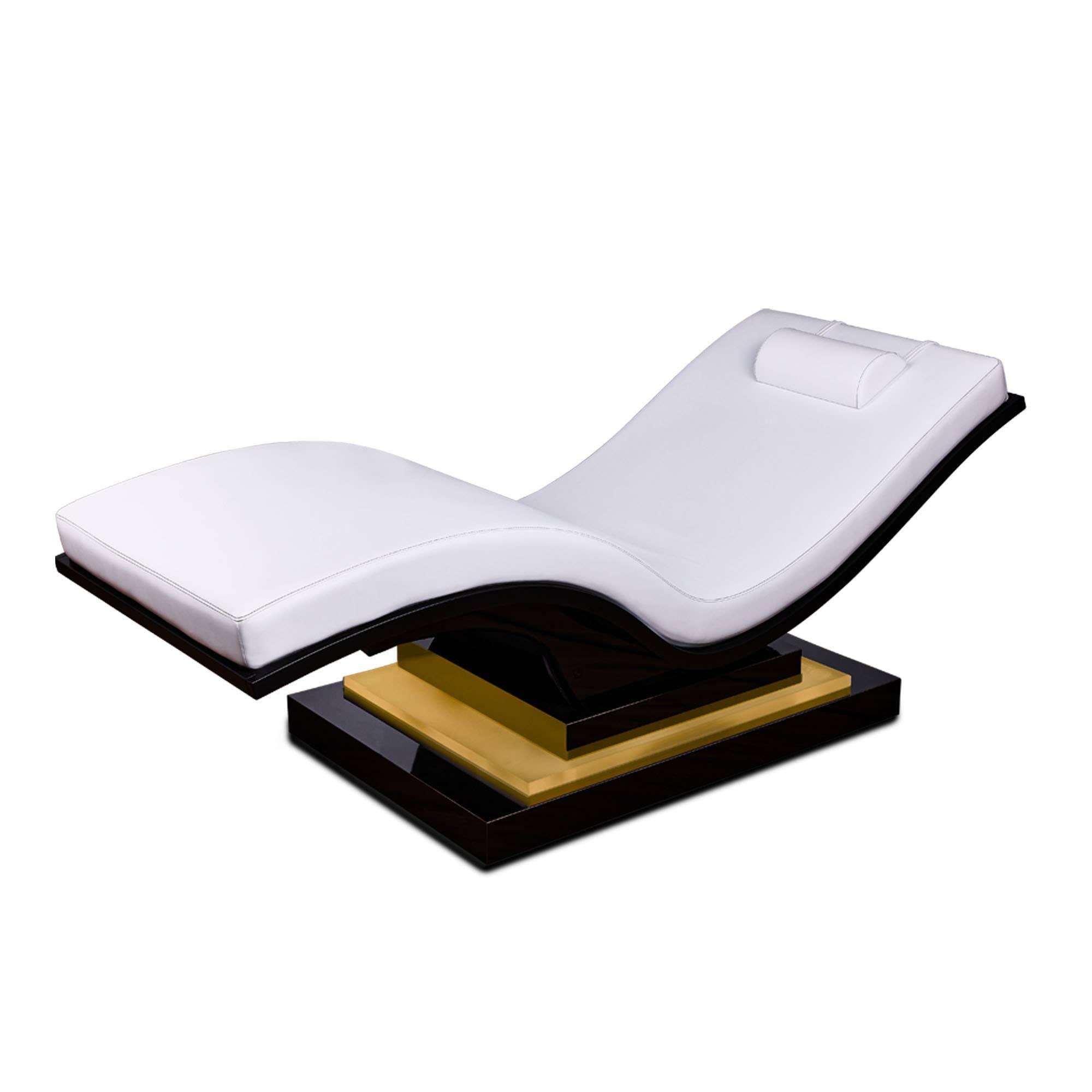 Living Earth Crafts WAVE RESET Lounger with IceBlock™ Chromatherapy base, modern spa chaise.