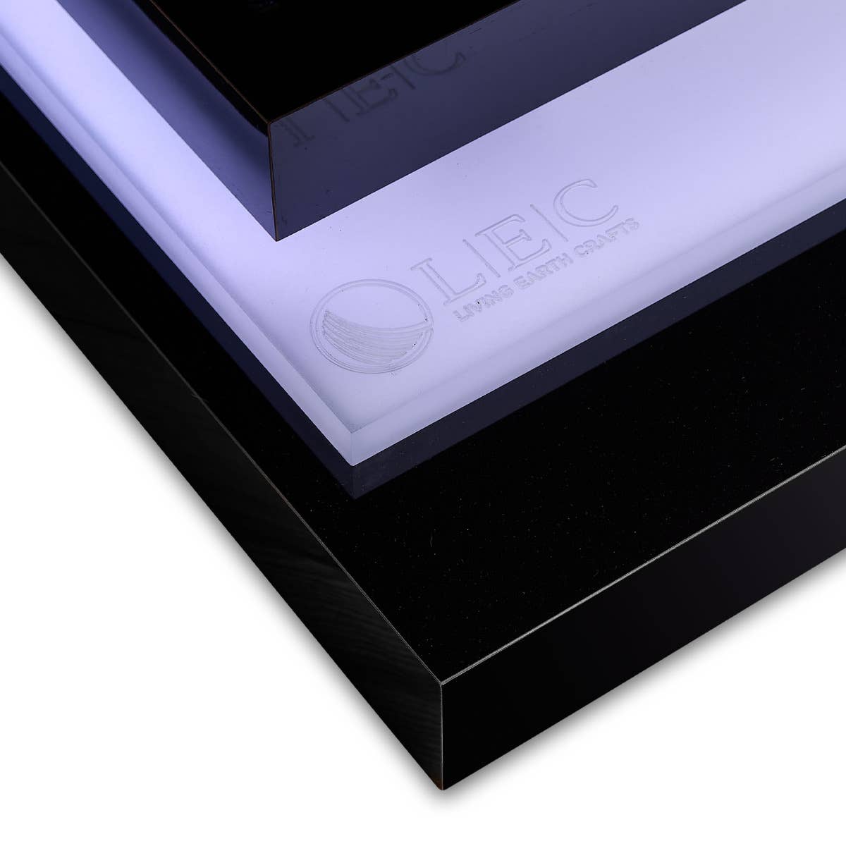 Close-up of Living Earth Crafts WAVE RESET Lounger with IceBlock™ Chromatherapy base.