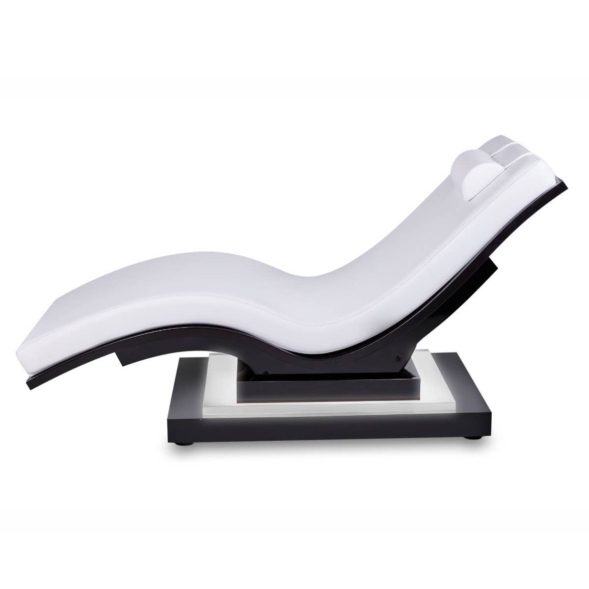 Living Earth Crafts WAVE RESET Lounger with IceBlock™ Chromatherapy base, side view.
