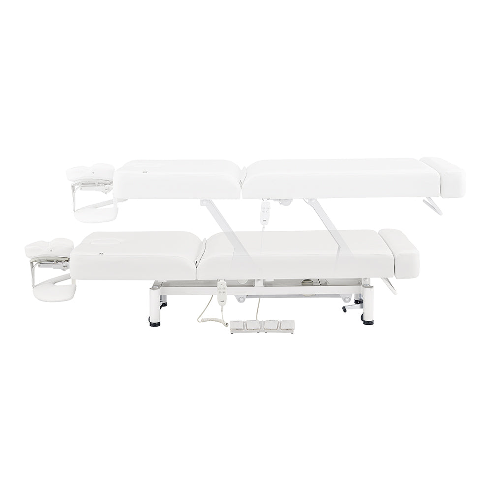 DIR WellRelax Treatment Table shown at two heights on a white background.