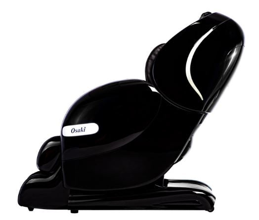 Black Osaki OS-MONARCH Electric Massage Chair, side view, reclined in zero gravity position.