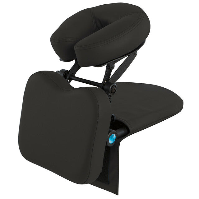EarthLite TRAVELMATE portable massage chair with face cradle and chest pad support system.