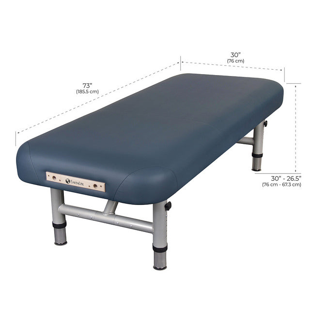 EarthLite YOSEMITE™ 30 Massage Table with rounded corners and labeled dimensions (in/cm).