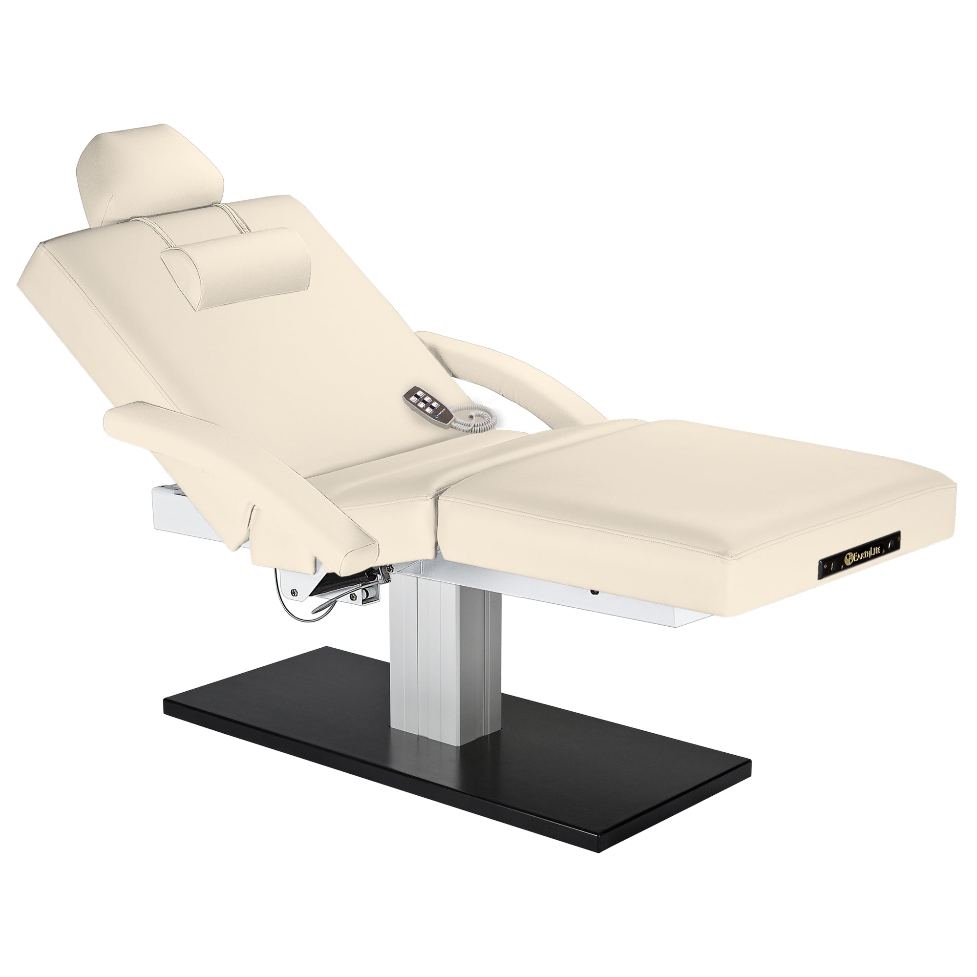 EarthLite Everest SPA Salon full electric table with headrest, remote, and adjustable base.