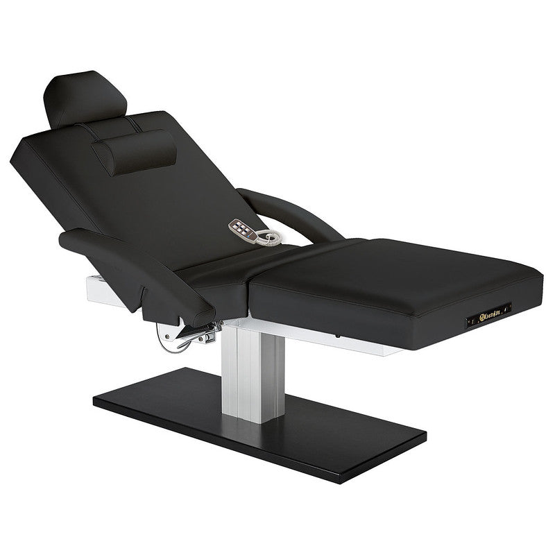 EarthLite Everest SPA full electric salon table with headrest, remote, and sturdy metal base.