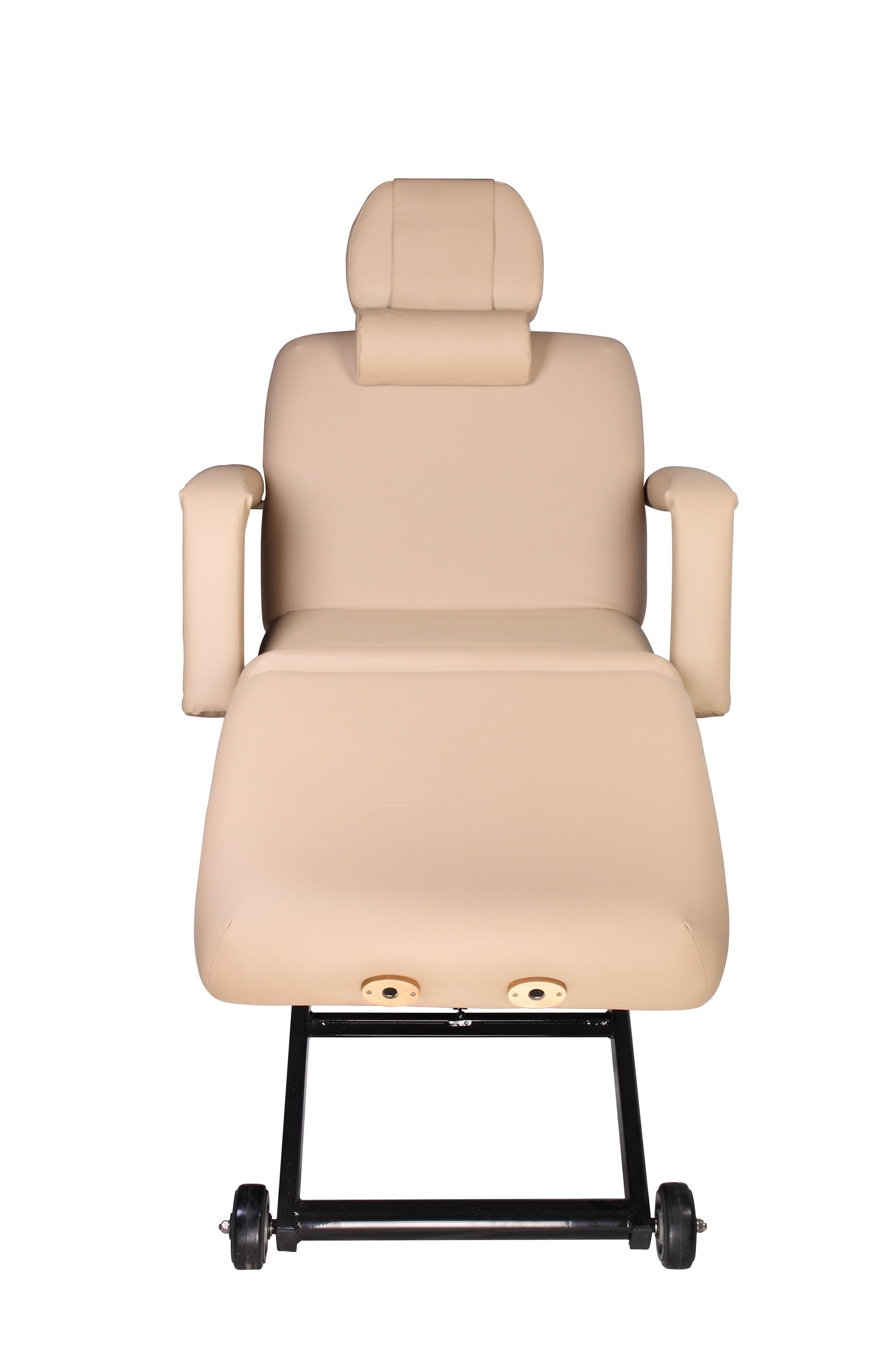 Comfort Soul SIENNA ELITE electric lift table, beige, with armrests, headrest, lumbar support.