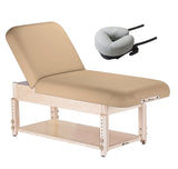 Beige Earthlite SEDONA TILT Stationary Massage Table with Shelf Base