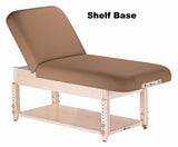 Latte Earthlite SEDONA TILT Stationary Massage Table with shelf Base