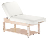 White Earthlite SEDONA TILT Stationary Massage Table with Shelf Base