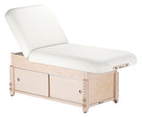 White Earthlite SEDONA TILT Stationary Massage Table with Cabinet Base