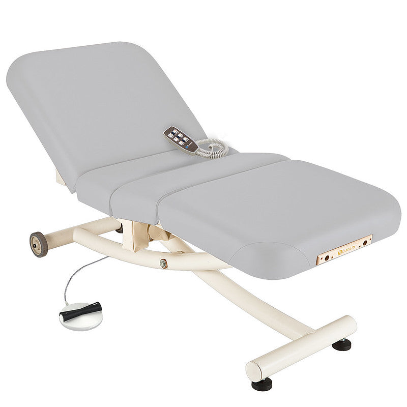EarthLite Ellora Vista Full Electric Salon Table with side remote and electric lift actuator.
