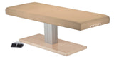 Beige EarthLite EVEREST SPA FLAT Single Pedestal Electric Lift Table