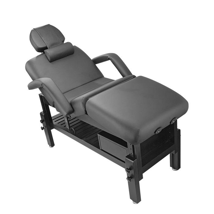 Comfort Soul DENALI ELITE electric massage table with headrest and storage shelf.