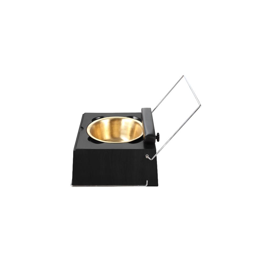 The Comfort Soul ALPINA is a black and gold pedicure chair set with UltraPlush cushioning.