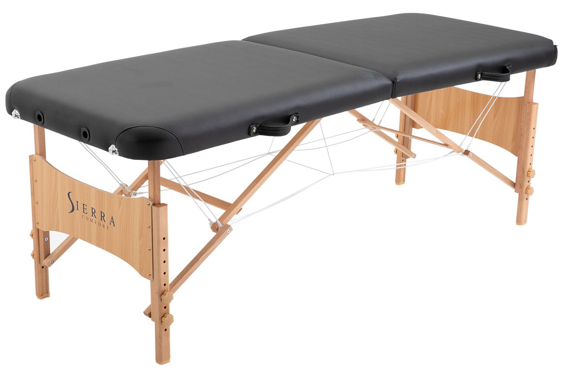 Sierra Comfort BASIC Portable Massage Table with beech frame and adjustable height.