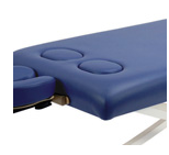 Close-up of the Custom Craftworks ELEGANCE DELUXE Electric Lift Table with dual face rests.