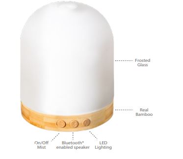 Earthlite AROMATHERAPY Diffuser with Bluetooth Speaker