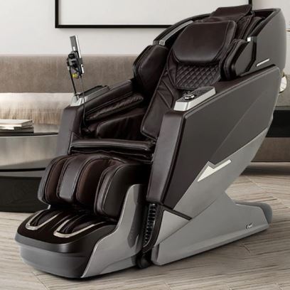 Osaki OS-4D Pro Ekon Plus black and gray massage chair with SL Track in a living room.