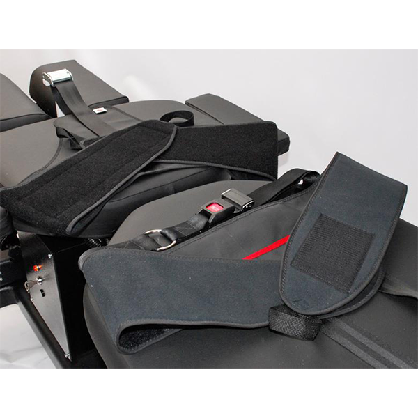 PHS Medical DOC Decompression Table with black Velcro medical restraints.
