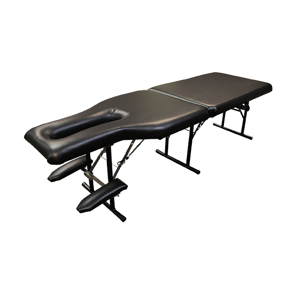 PHS Medical EB Portable Chiropractic Table by PHS Medical shown with face cradle, black finish.