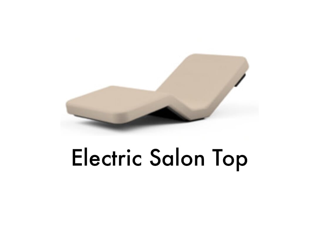 Oakworks CLODAGH Gemini Electric Salon Top: beige, 4-motor adjustable massage table.