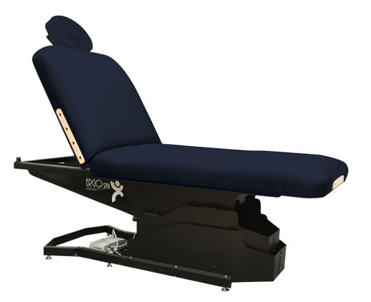 Custom Craftworks ERGOSPA LIFT BACK Table features a cushioned surface and adjustable face rest.