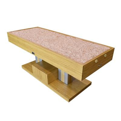 TouchAmerica Atlas Flex-Block Salt Table: rectangular wood base, pink textured salt surface.