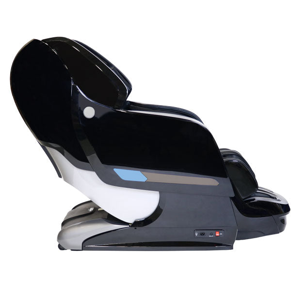 Kyota YOSEI M868 4D Massage Chair in black & white, zero gravity, side view.