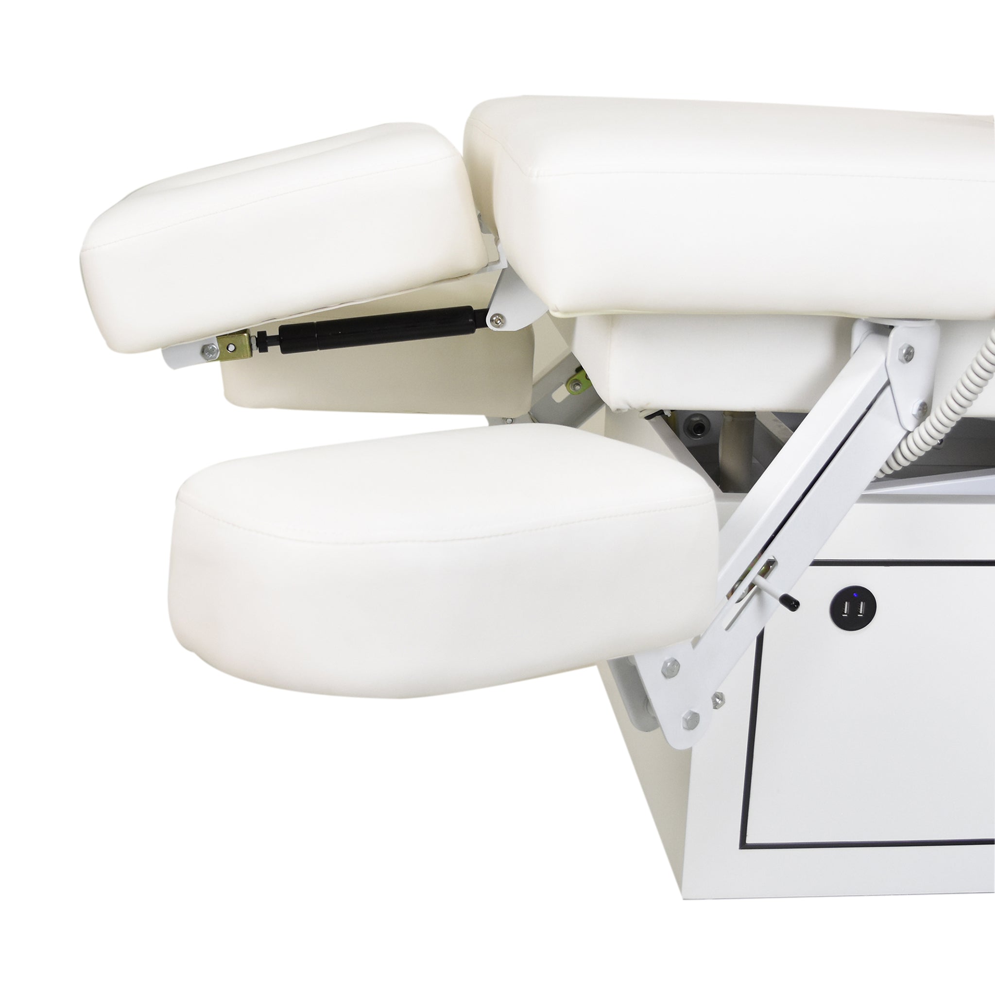 Close-up of the TouchAmerica MESA Treatment Table with an adjustable padded memory foam cushion.