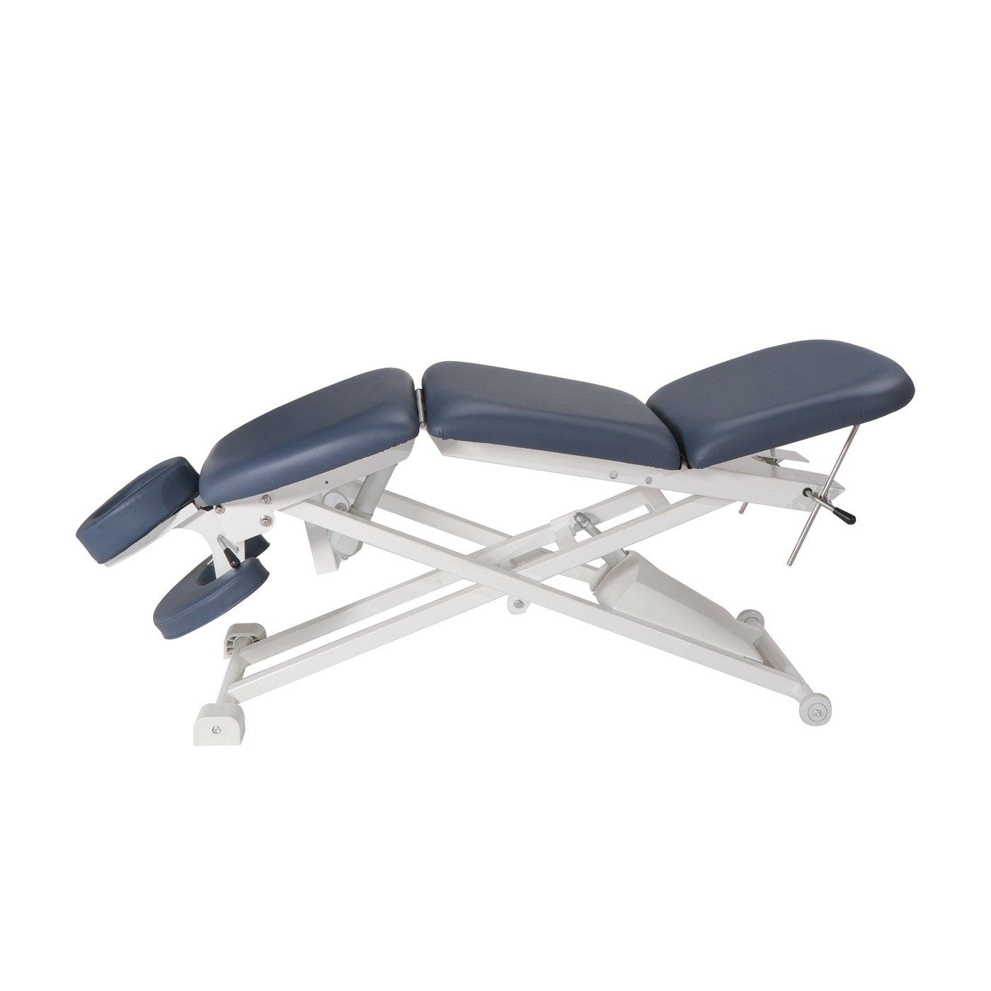 Master Massage 29” TheraMaster™ electric table with adjustable head and armrest, side view.