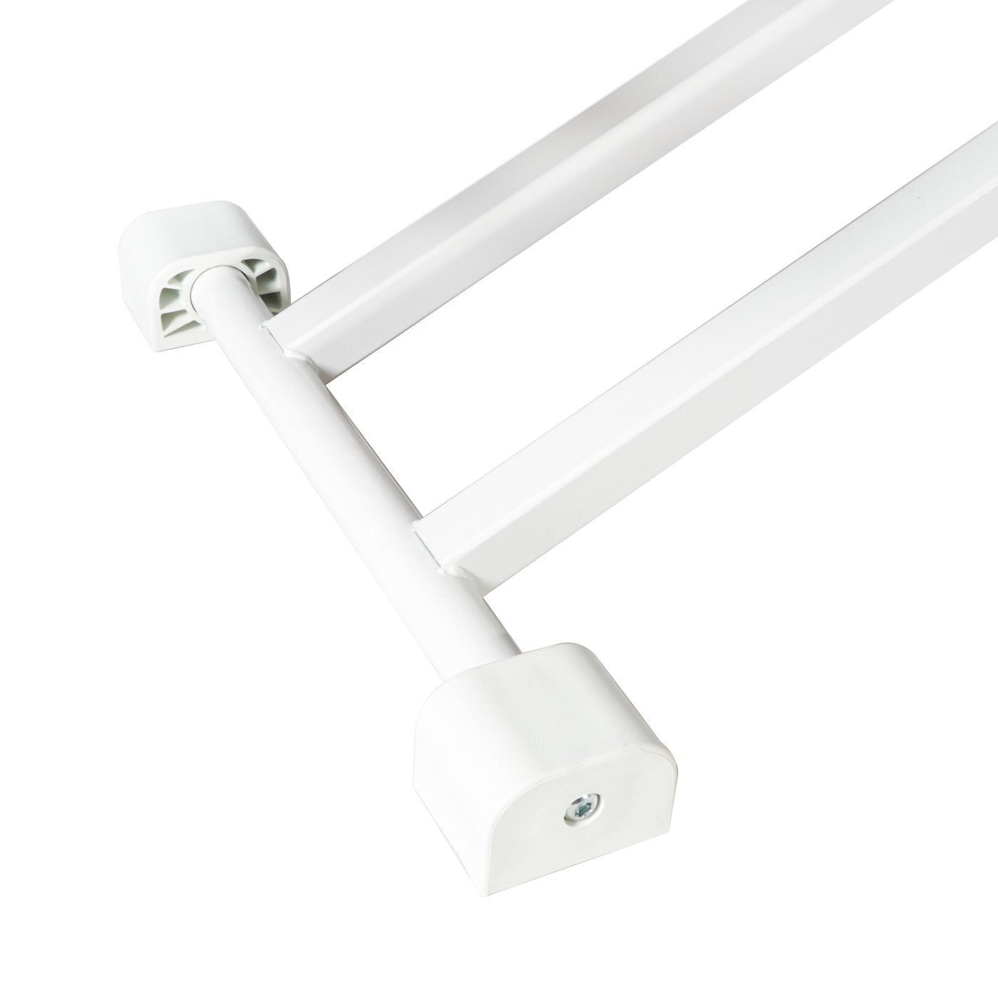 Close-up of the white metal rail on the Master Massage 29” TheraMaster Powerlift Table.