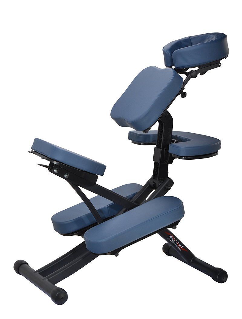 Master Massage RIO Portable Massage Chair with ergonomic design, adjustable headrest, and armrests.