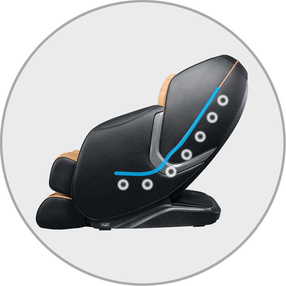 Osaki OS-ASTER zero gravity S/L-Track massage chair with blue backrest line.