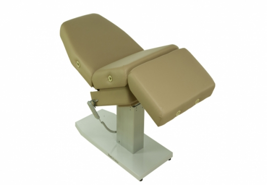 TouchAmerica EMPRESS Spa Treatment Chair—beige, adjustable metal base, perfect for spa treatments.