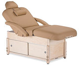 Beige Earthlite SEDONA SALON Pneumatic Stationary Massage Table with Cabinet Base