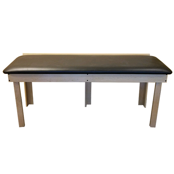 The PHS Medical Wall Mount Folding Treatment Table features four legs and a foam cushion top.