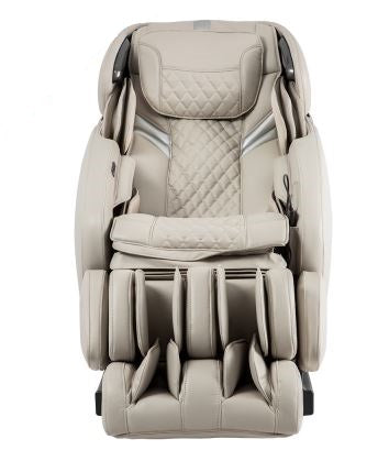 Osaki OS-Pro ADMIRAL massage chair in beige, quilted upholstery, zero gravity recline.