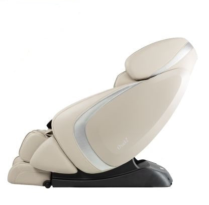 Osaki OS-Pro ADMIRAL Massage Chair in beige with silver accents, side profile view.