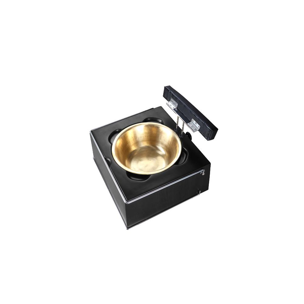 Comfort Soul ALPINA Pedicure Chair with open lid and a large gold-colored bowl inside.