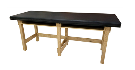 PHS Chiropractic CLASSROOM/LAB Treatment Table with black cushion top on a white background.