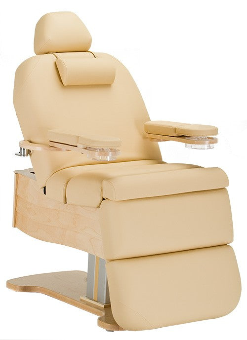 Living Earth Crafts CLOUD 9 Cuvee Spa Table with padded headrest, armrests, and memory foam.