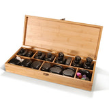 Master Massage Deluxe 70 pcs Basalt HOT STONE SET with Bamboo Box