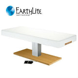 White EarthLite EVEREST SPA FLAT Single Pedestal Electric Lift Table