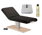 Black Earthlite EVEREST SPA TILT Single Pedestal Electric Lift Table