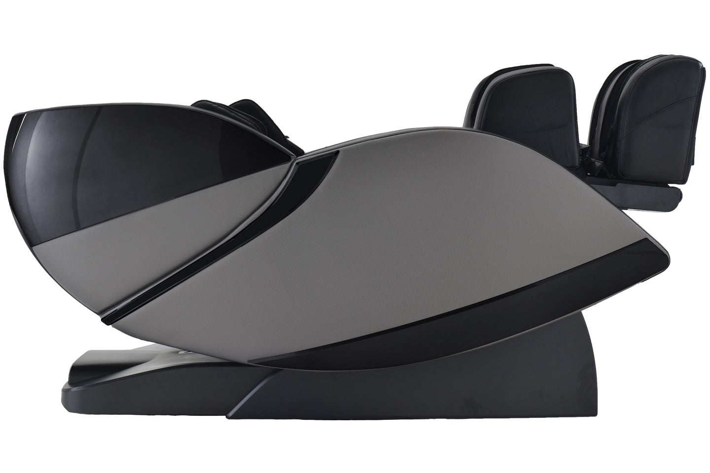 Titan OPTIMUS 3D Electric Massage Chair by Titan, black/gray, SL-track, side view.